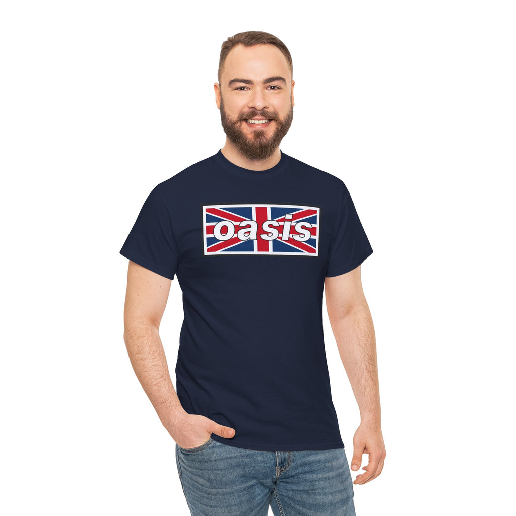 Oasis Union Jack Tee — British Rock Band Vintage-Inspired T-Shirt