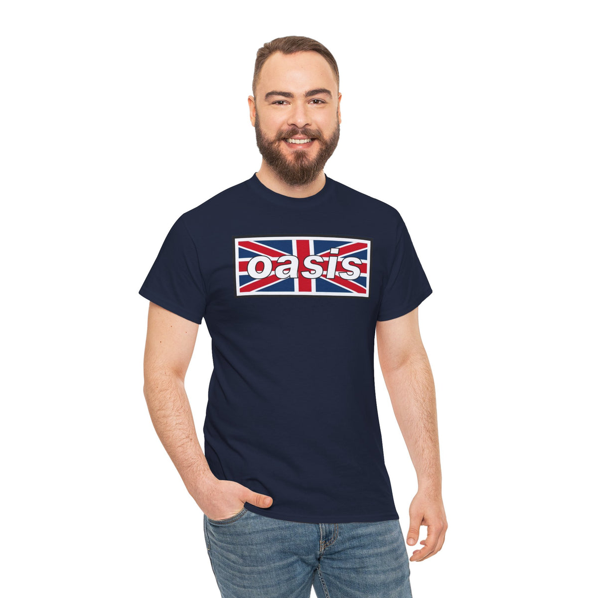 Oasis Union Jack Tee — British Rock Band Vintage-Inspired T-Shirt