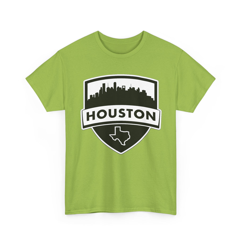 Houston Skyline Shield T-Shirt — Texas Outline City Pride Tee