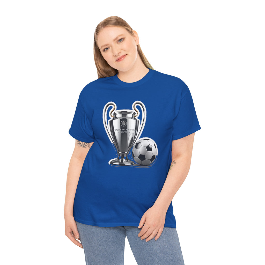 European Cup / Champions League Trophy & Ball Graphic Cotton T-Shirt