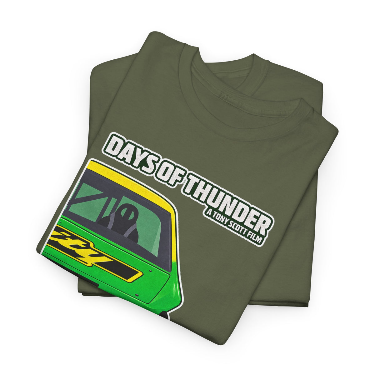 Days of Thunder Racing Car T‑Shirt — Retro Green Muscle Car Tee