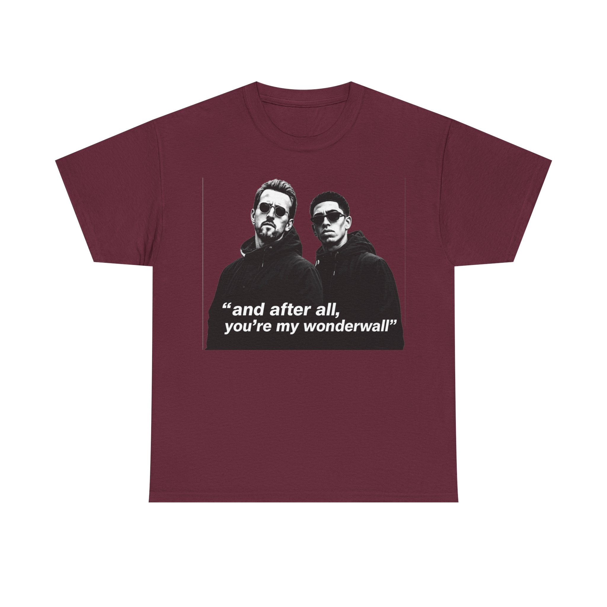 Kane and Bellingham Wonderwall Lyric T-Shirt — ‘and after all, you’re my wonderwall’ Retro Band Tee