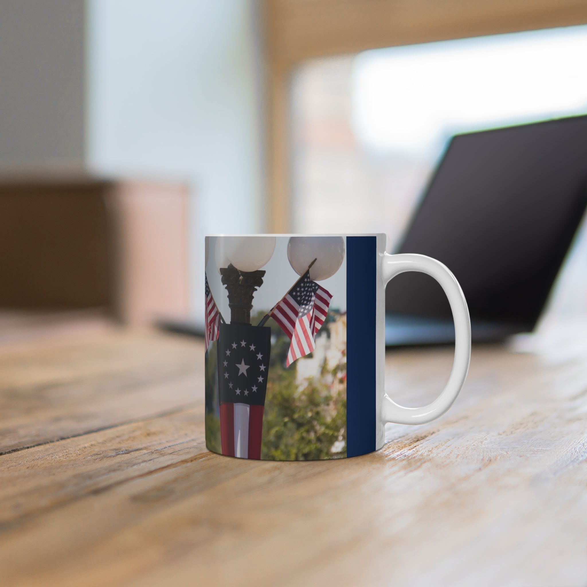 Disney Mickey 'Celebrates America' Flag Mug — Patriotic 11oz & 15oz Coffee Cup