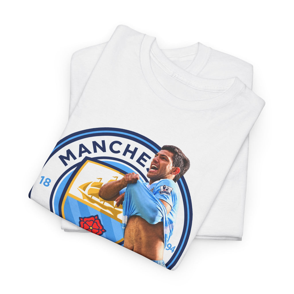 Sergio Aguero Manchester City Legend Soccer Tee — Player Celebration Graphic T-Shirt