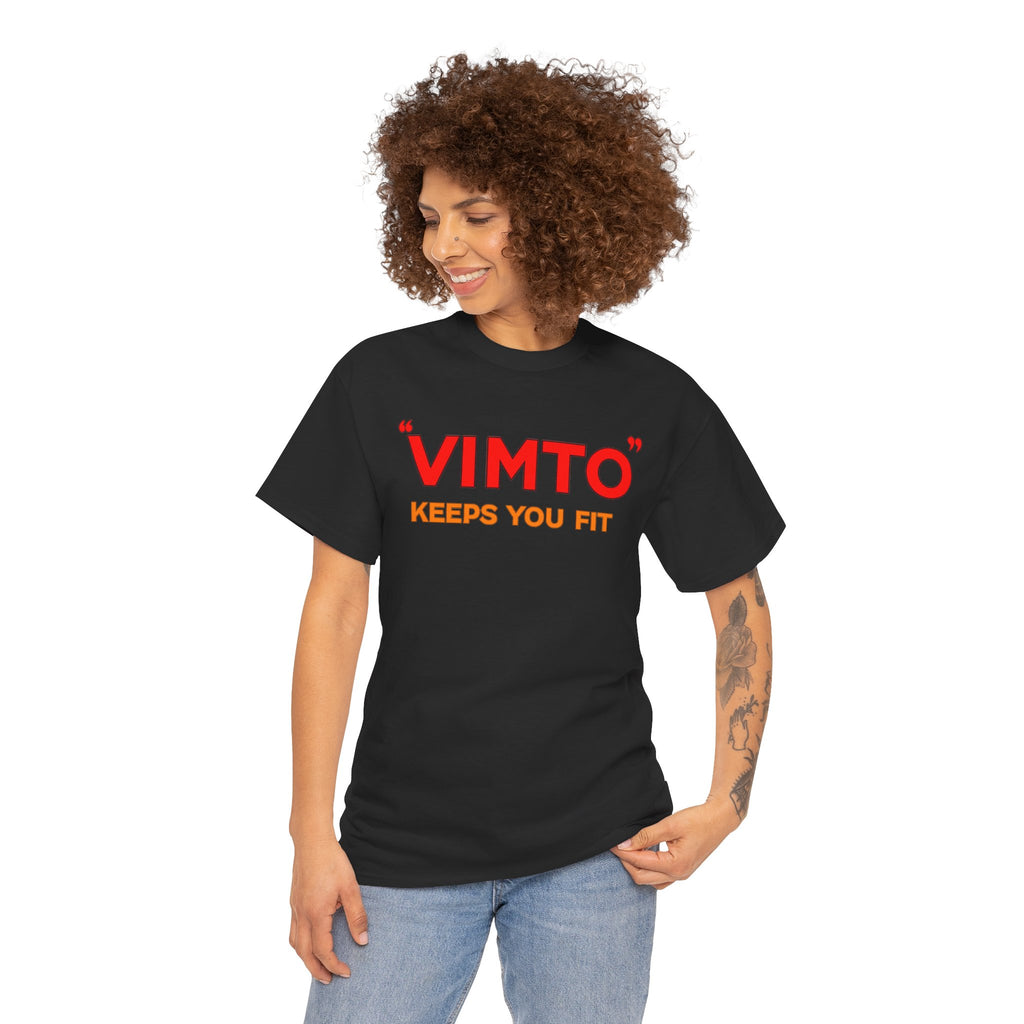 VIMTO "Keeps You Fit" Graphic Tee — Retro Beverage Logo T-Shirt