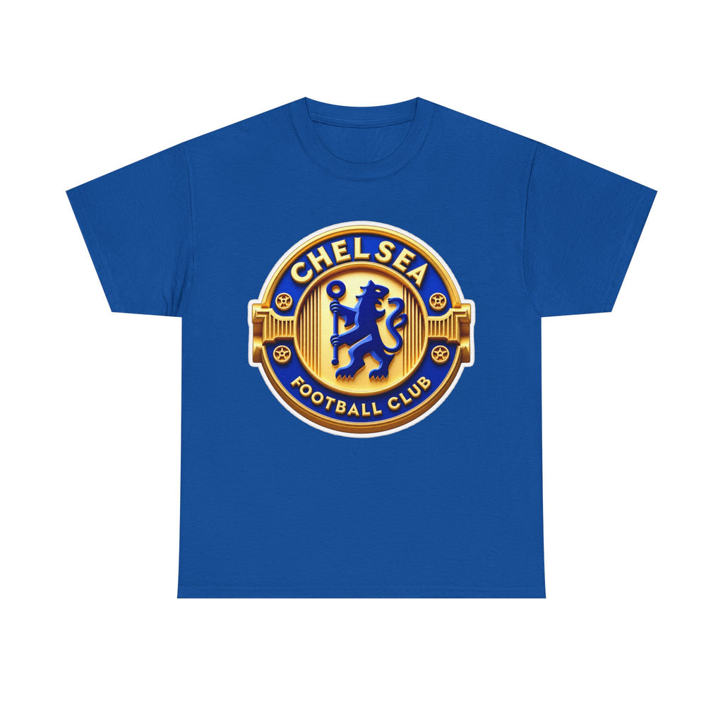 Chelsea Football Club Crest Tee — Retro Blue & Gold Soccer Emblem T-Shirt