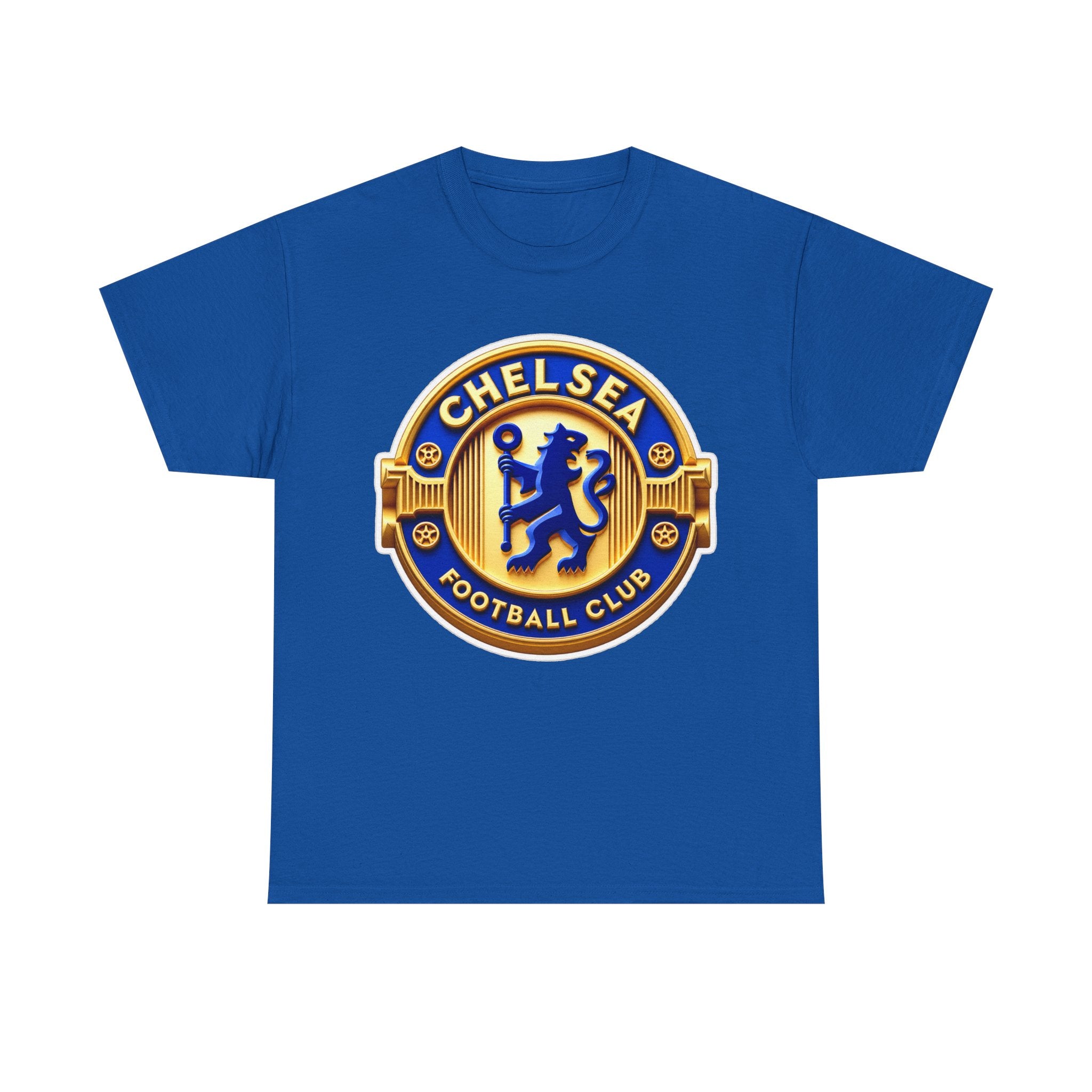 Chelsea Football Club Crest Tee — Retro Blue & Gold Soccer Emblem T-Shirt