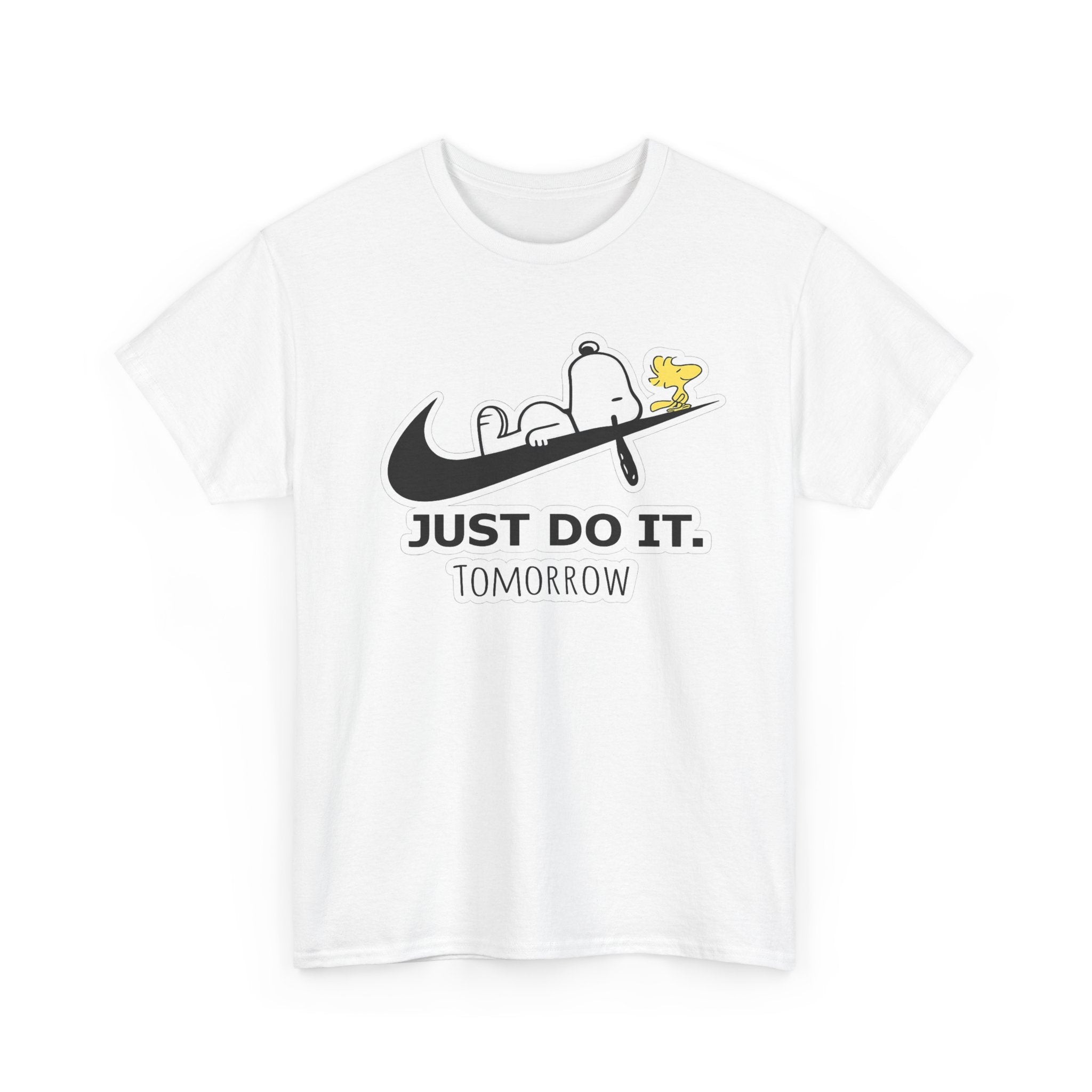 Snoopy "Just Do It Tomorrow" Graphic Cotton T-Shirt