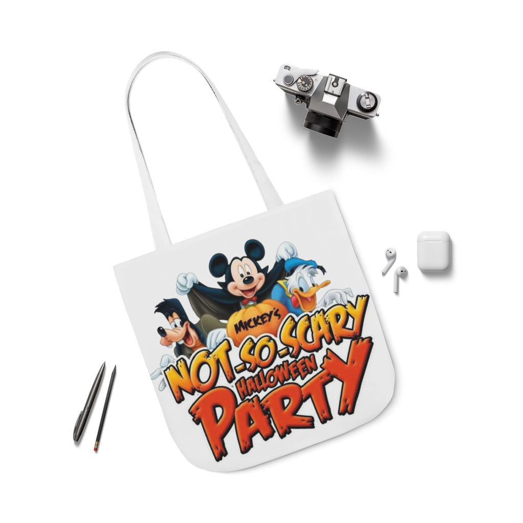 Halloween Party Canvas Tote Bag — "Not-So-Scary Halloween Party" Graphic