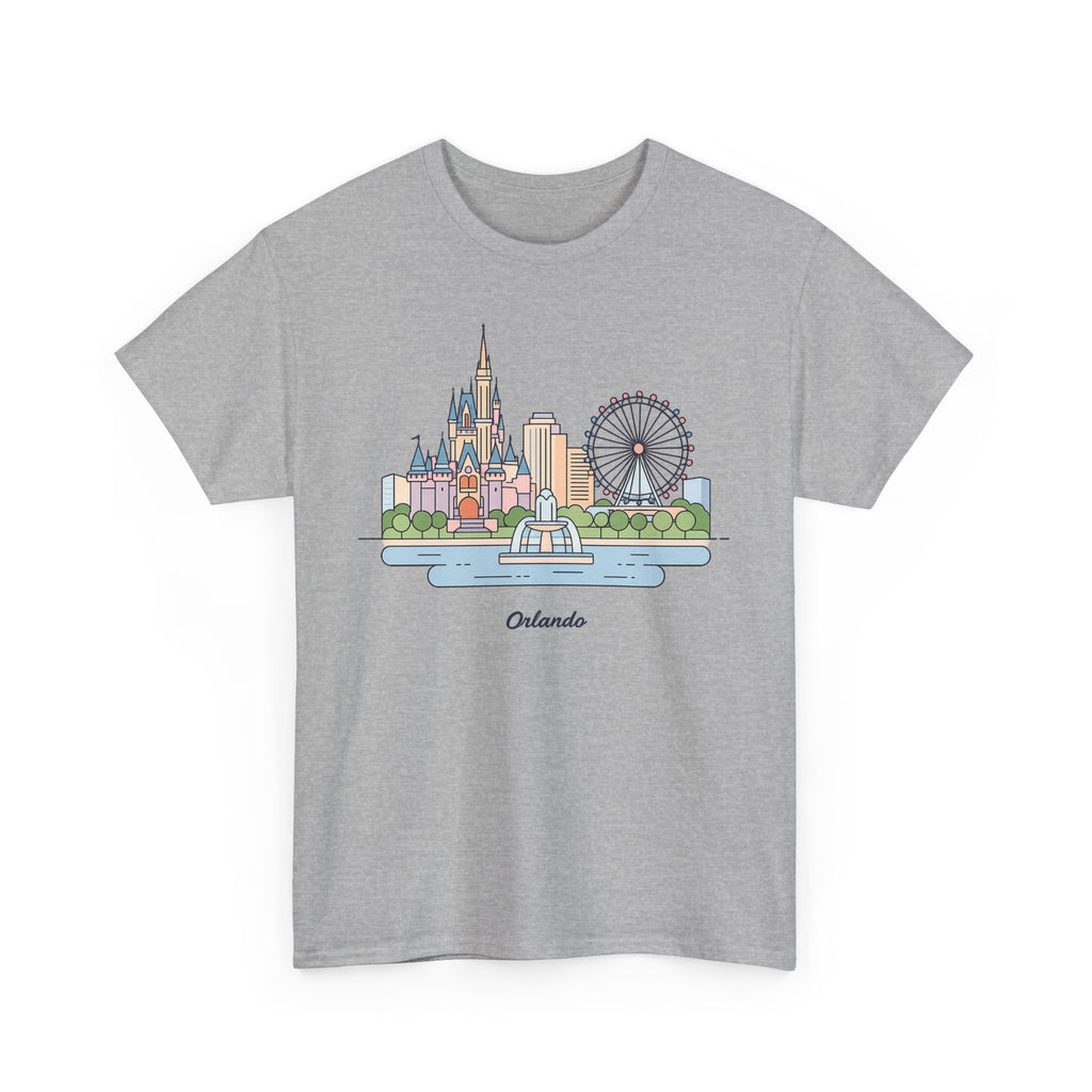 Orlando Skyline T-Shirt — Cute Cityscape Graphic Tee with 'Orlando' Text