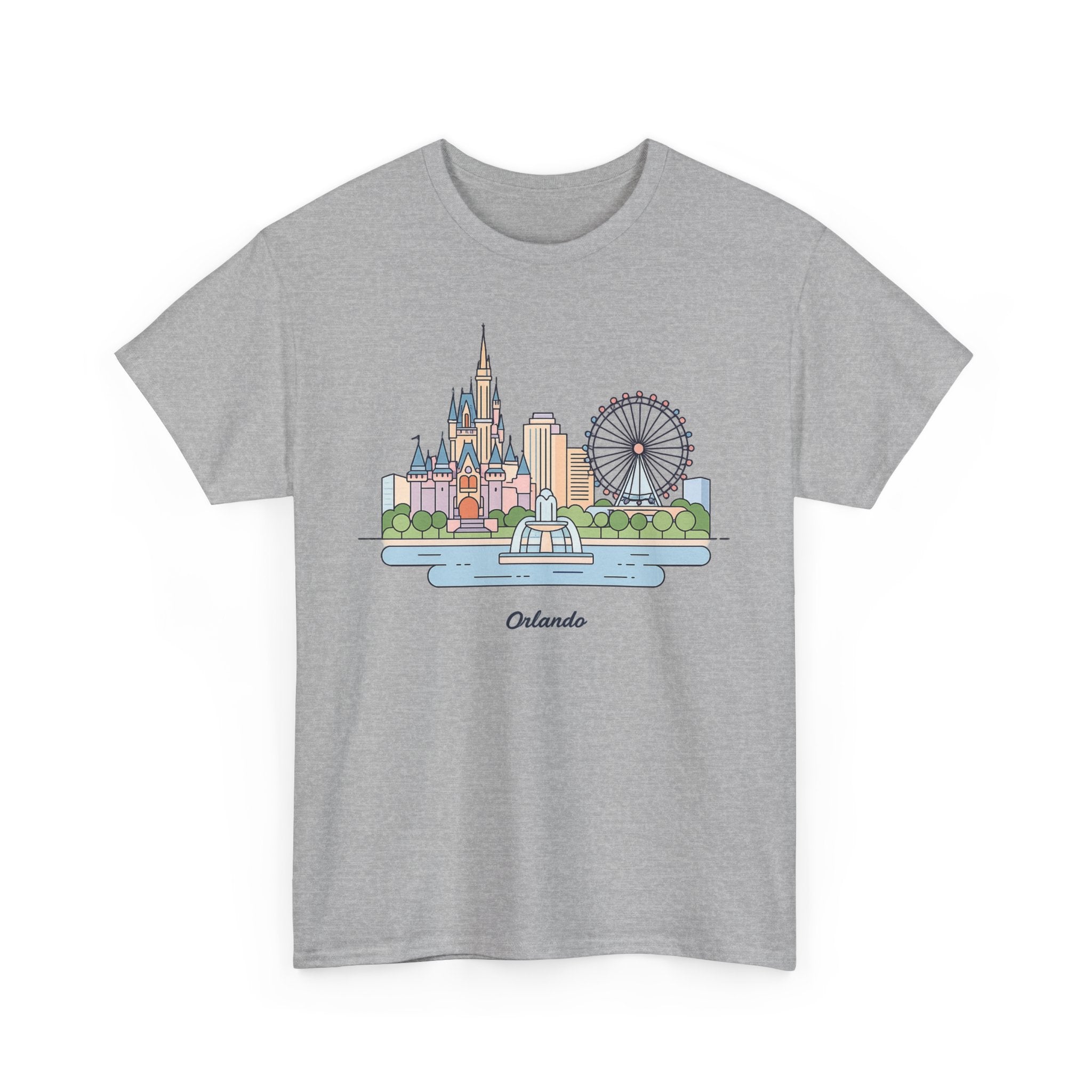 Orlando Skyline T-Shirt — Cute Cityscape Graphic Tee with 'Orlando' Text