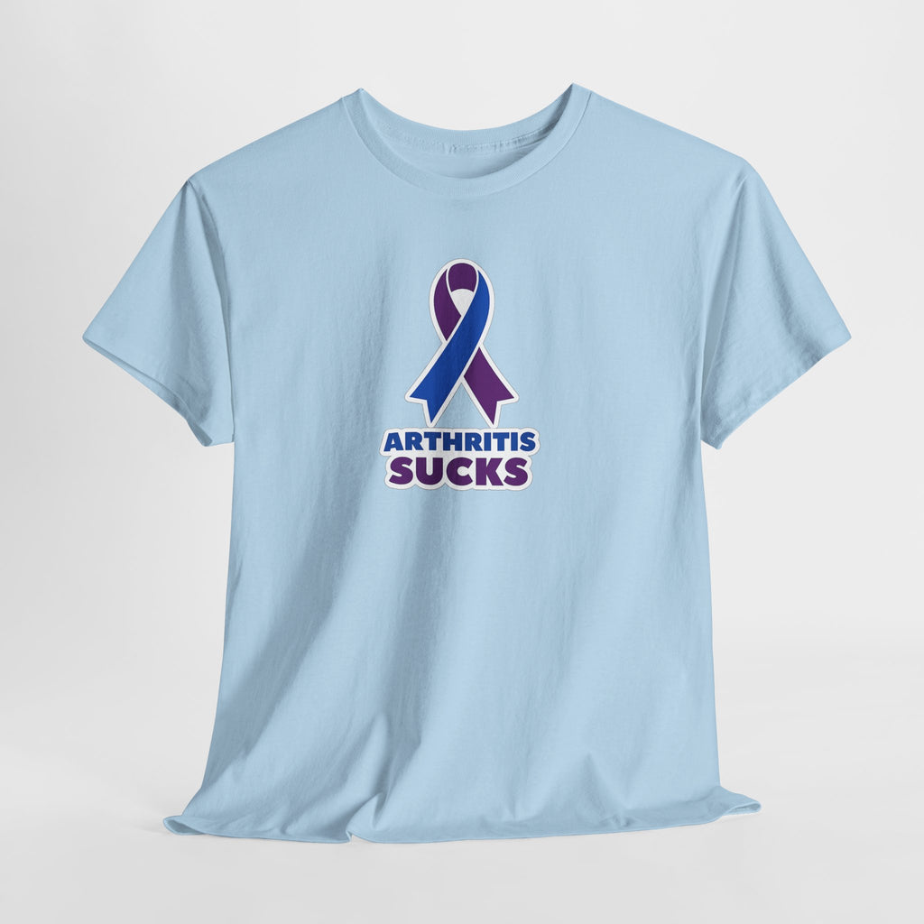 Arthritis Sucks Awareness T-Shirt — Purple & Blue Ribbon Support Tee