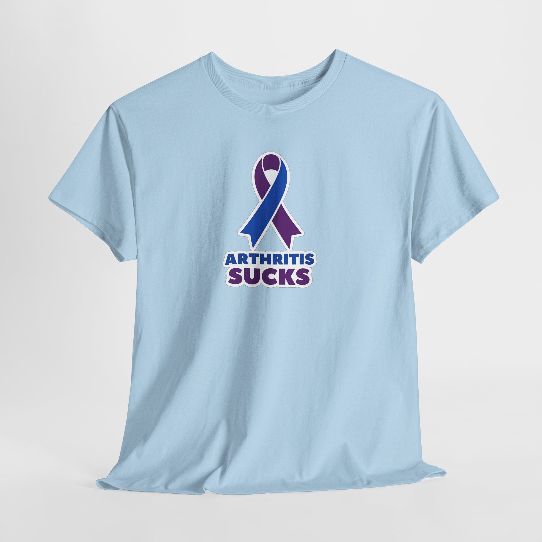 Arthritis Sucks Awareness T-Shirt — Purple & Blue Ribbon Support Tee