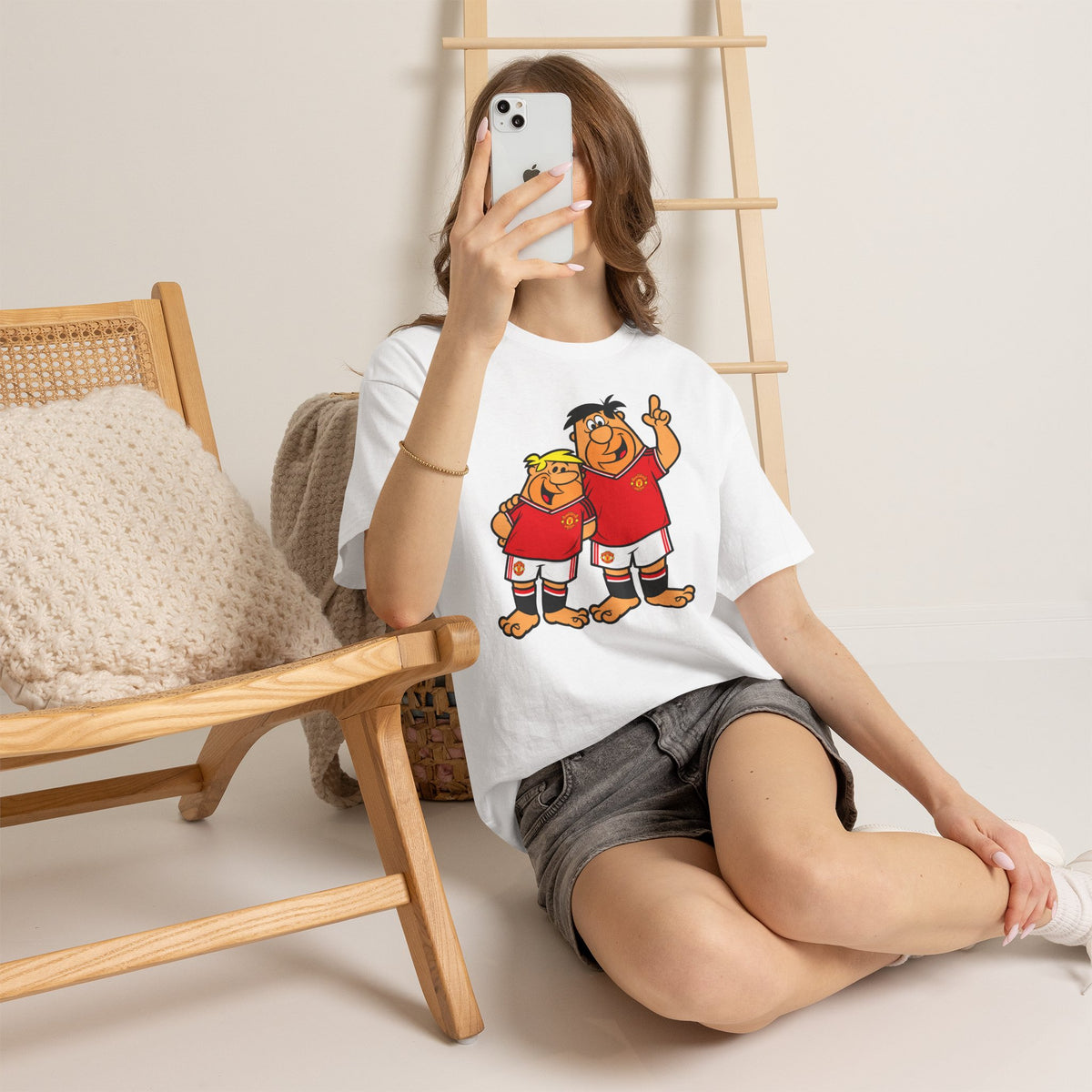 Manchester United The Flintstones Cartoon Football Fans T-Shirt