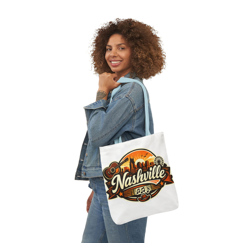Nashville Sunset Tote Bag — Country Music Skyline Canvas Tote