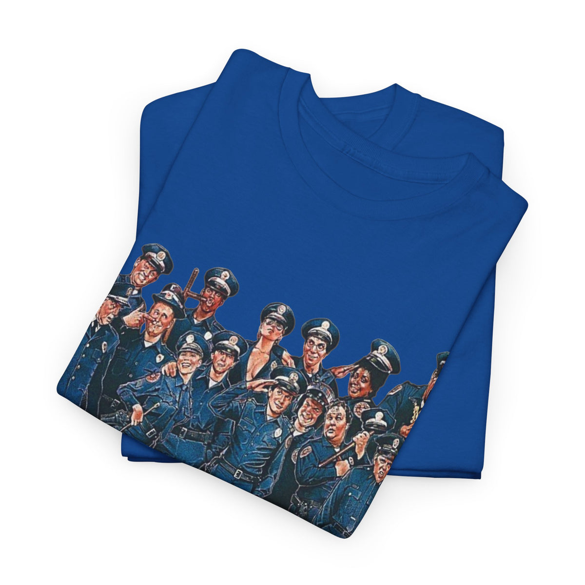 Police Academy Movie Inspired Cotton T‑Shirt — Retro Squad Photo Tee