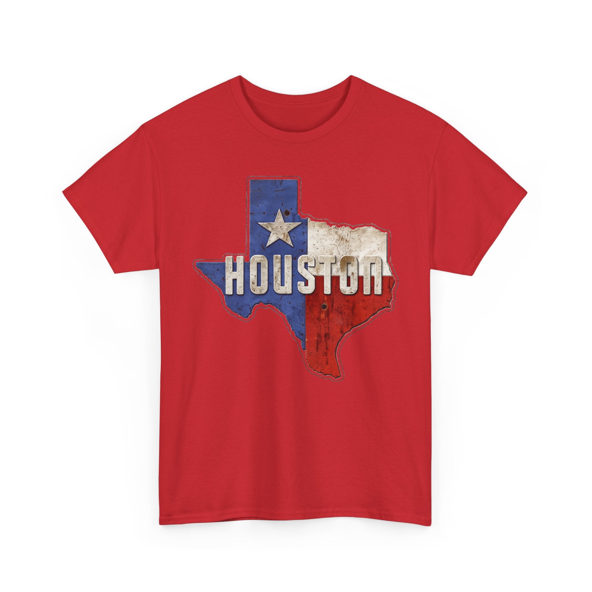 Houston Texas Flag Graphic Tee — Vintage State Outline T-Shirt