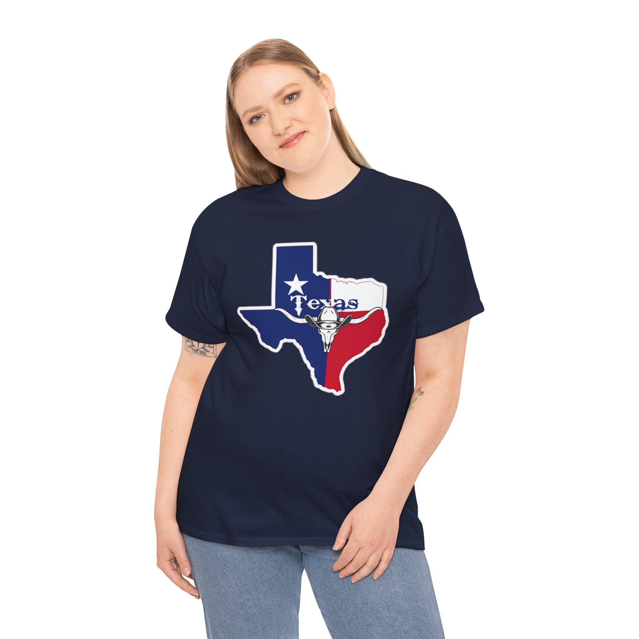 Texas Flag Outline T-Shirt — Lone Star State Map Tee with 'Texas' Text