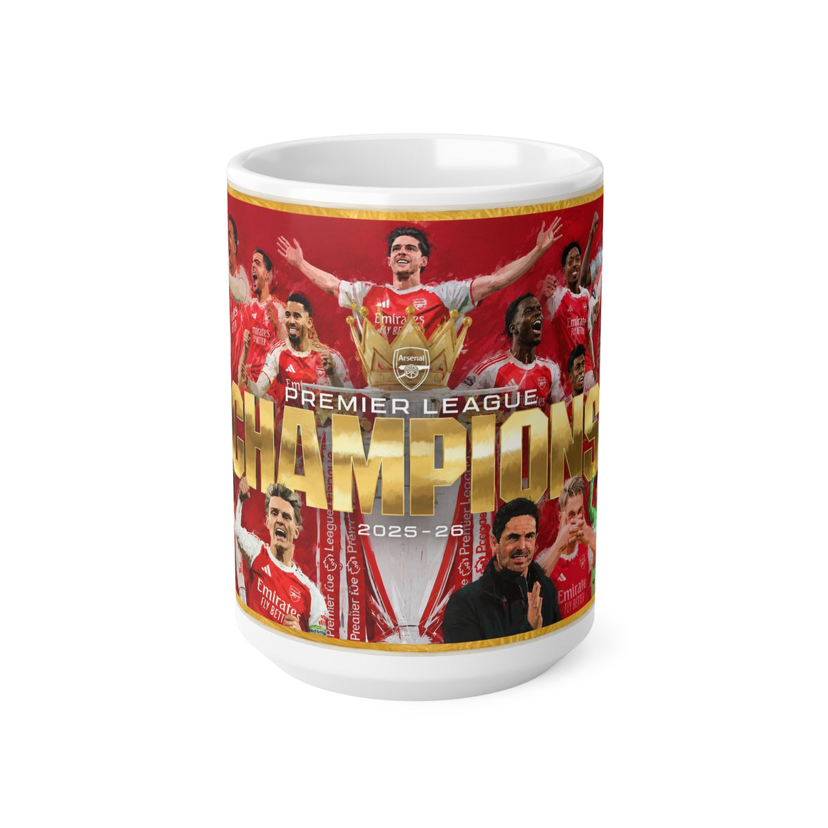 Arsenal Champions Premier League Ceramic Mug — 11oz & 15oz Team Celebration Coffee Cup