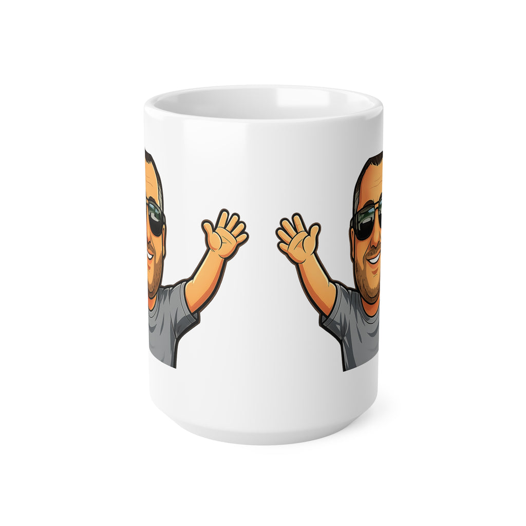 Happy Man Ceramic Coffee Cups, 11oz, 15oz