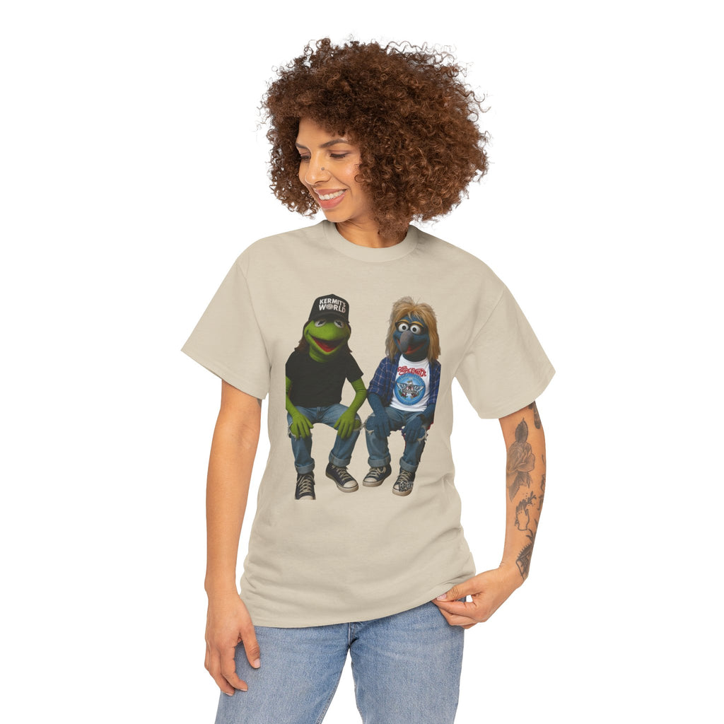 Kermit & Gonzo Waynes World Inspired Character Graphic T-Shirt