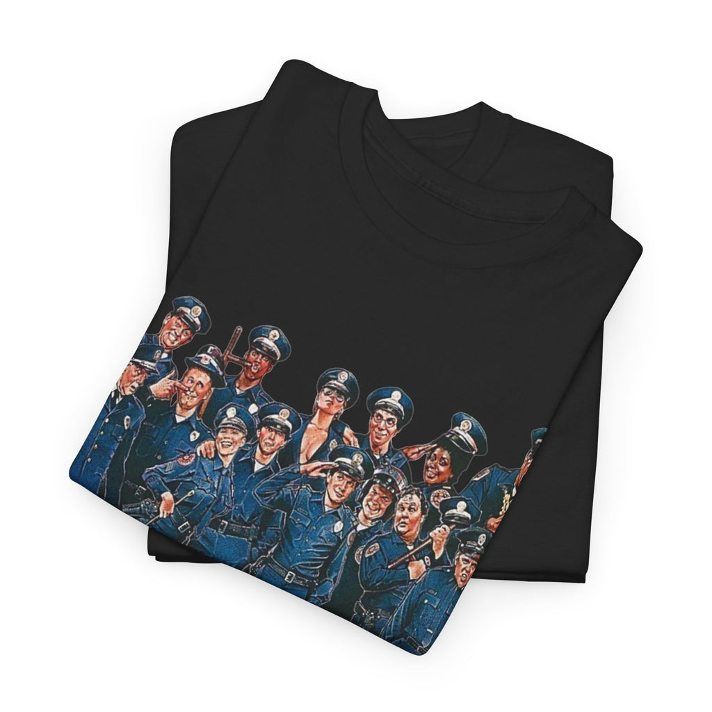 Police Academy Movie Inspired Cotton T‑Shirt — Retro Squad Photo Tee