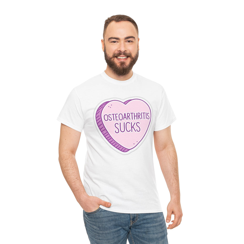 Osteoarthritis Sucks T-Shirt — Pink Heart Awareness Tee