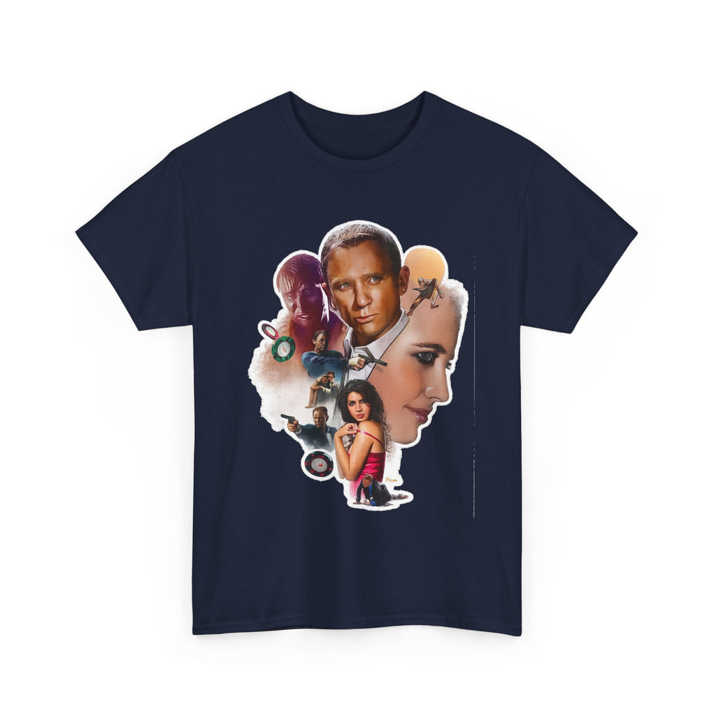 Jame Bond Movie Collage T‑Shirt — Vintage Film Noir Portrait Tee