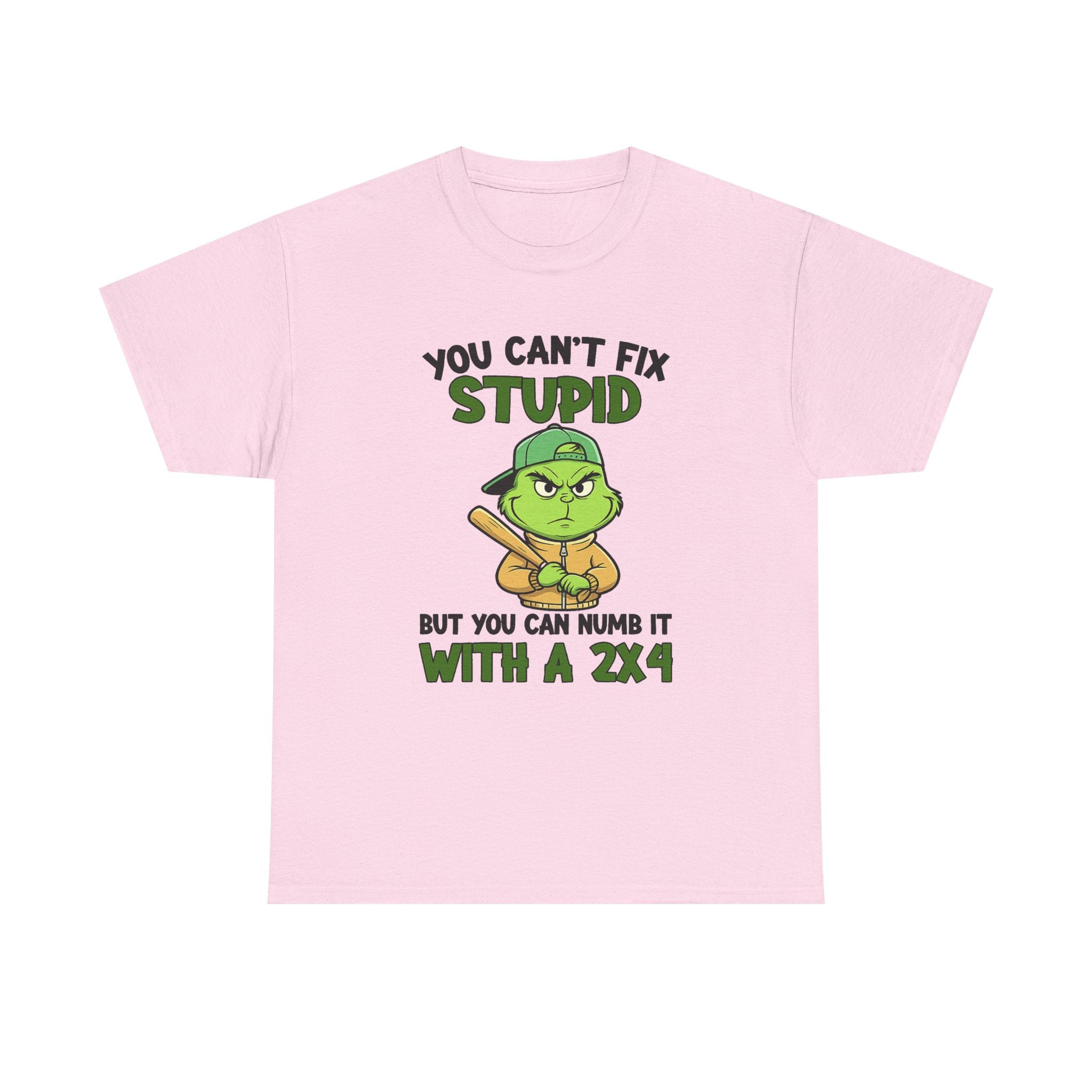 Funny Carpenter T‑Shirt — "You Can't Fix Stupid But You Can Numb It With a 2x4"