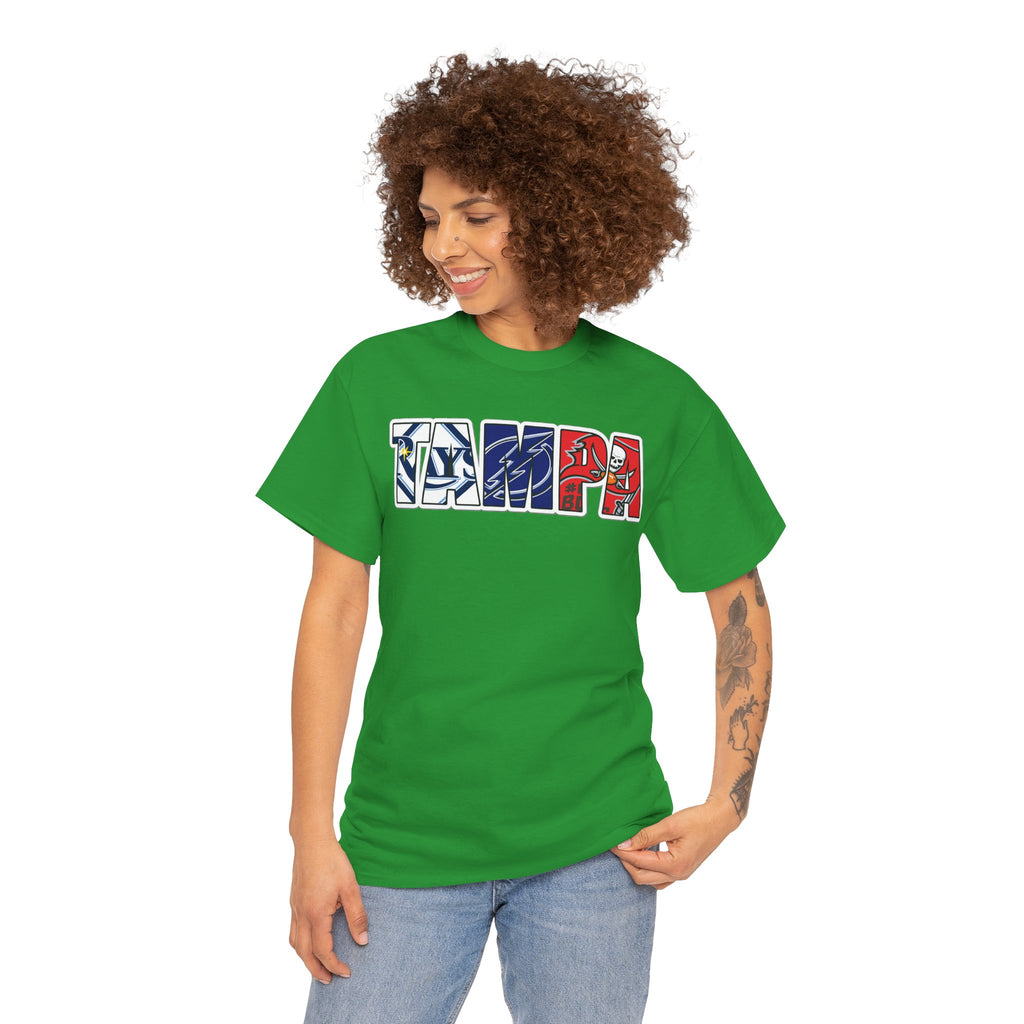 Tampa Block Letter Tee — Florida Flag Graphic T‑Shirt