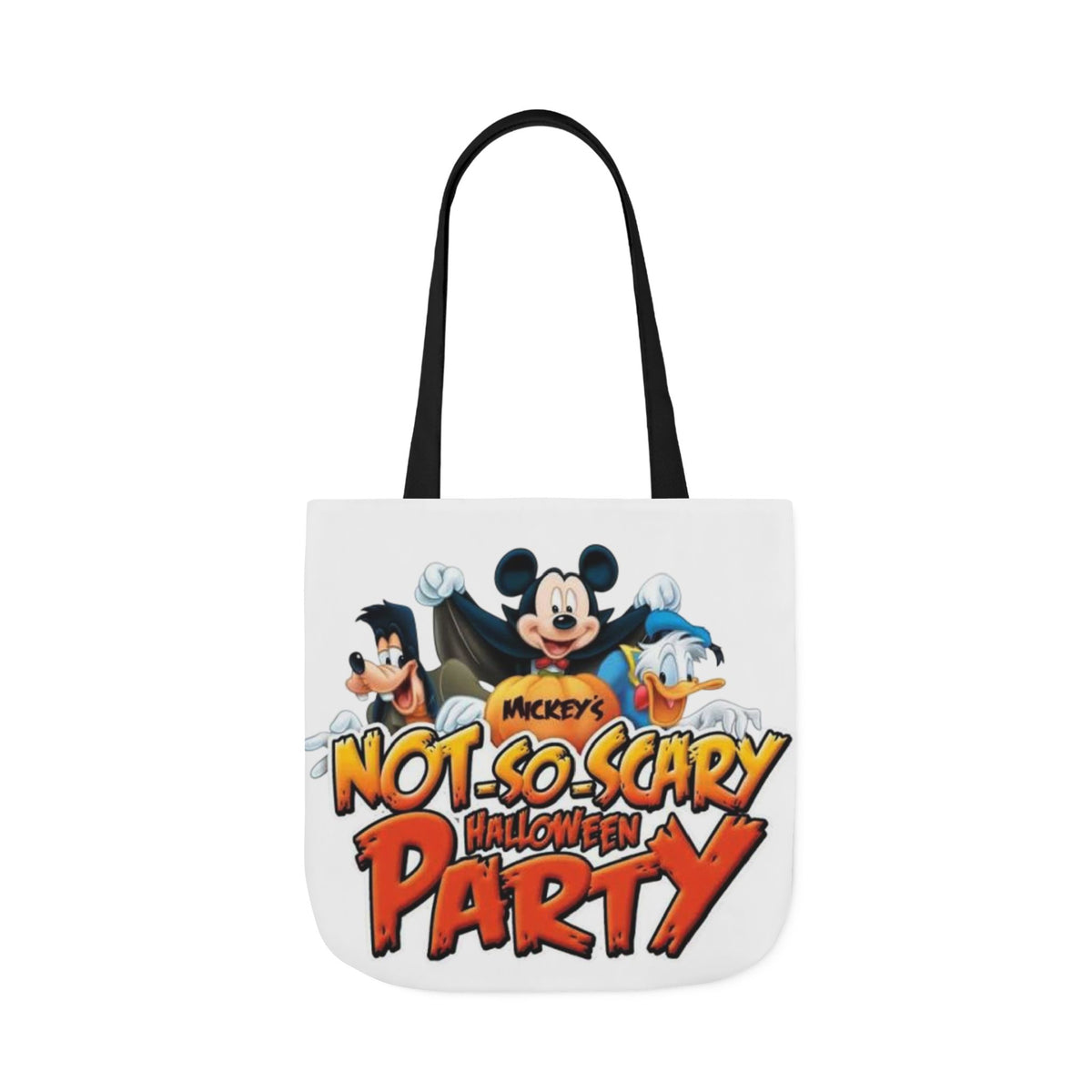 Halloween Party Canvas Tote Bag — "Not-So-Scary Halloween Party" Graphic