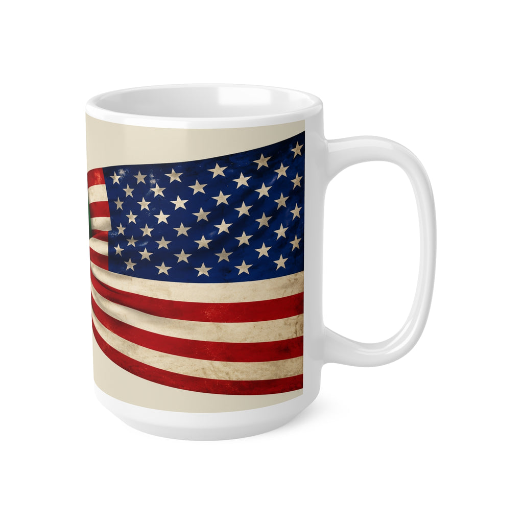 Irish American Flag Knot Coffee Mug — USA & Ireland Pride Ceramic Mug (11oz, 15oz)