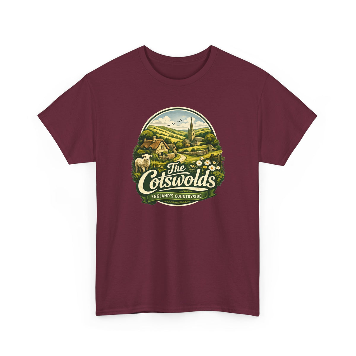 Cotswolds Vintage Landscape T‑Shirt — The Cotswolds Countryside Tee