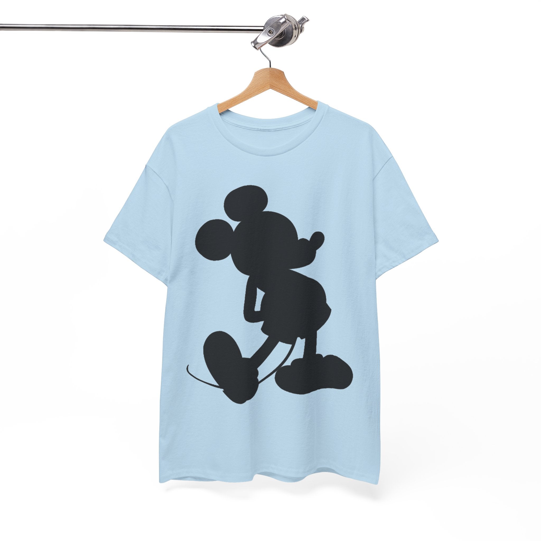 Mickey Mouse Silhouette Graphic Tee — Retro Cartoon Shadow T-Shirt