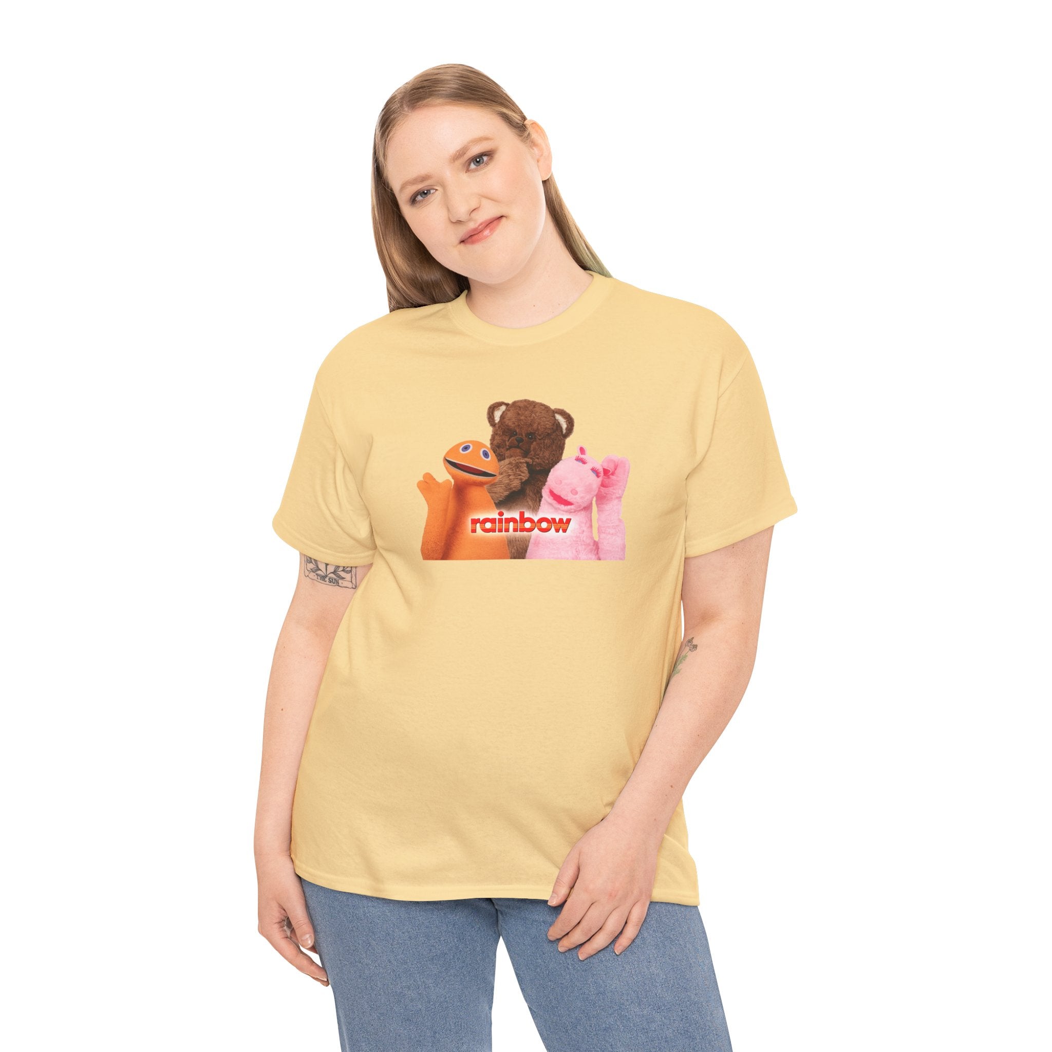 Rainbow Kids TV Zippy, George and Bungle Puppets T-Shirt — Cute Teddy & Hand Puppets Graphic Tee