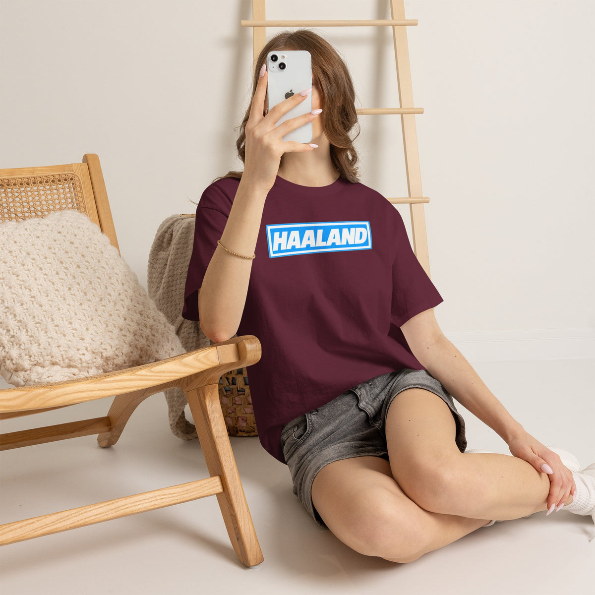 Haaland Box Logo Tee — Soccer Fan Jersey Style Shirt