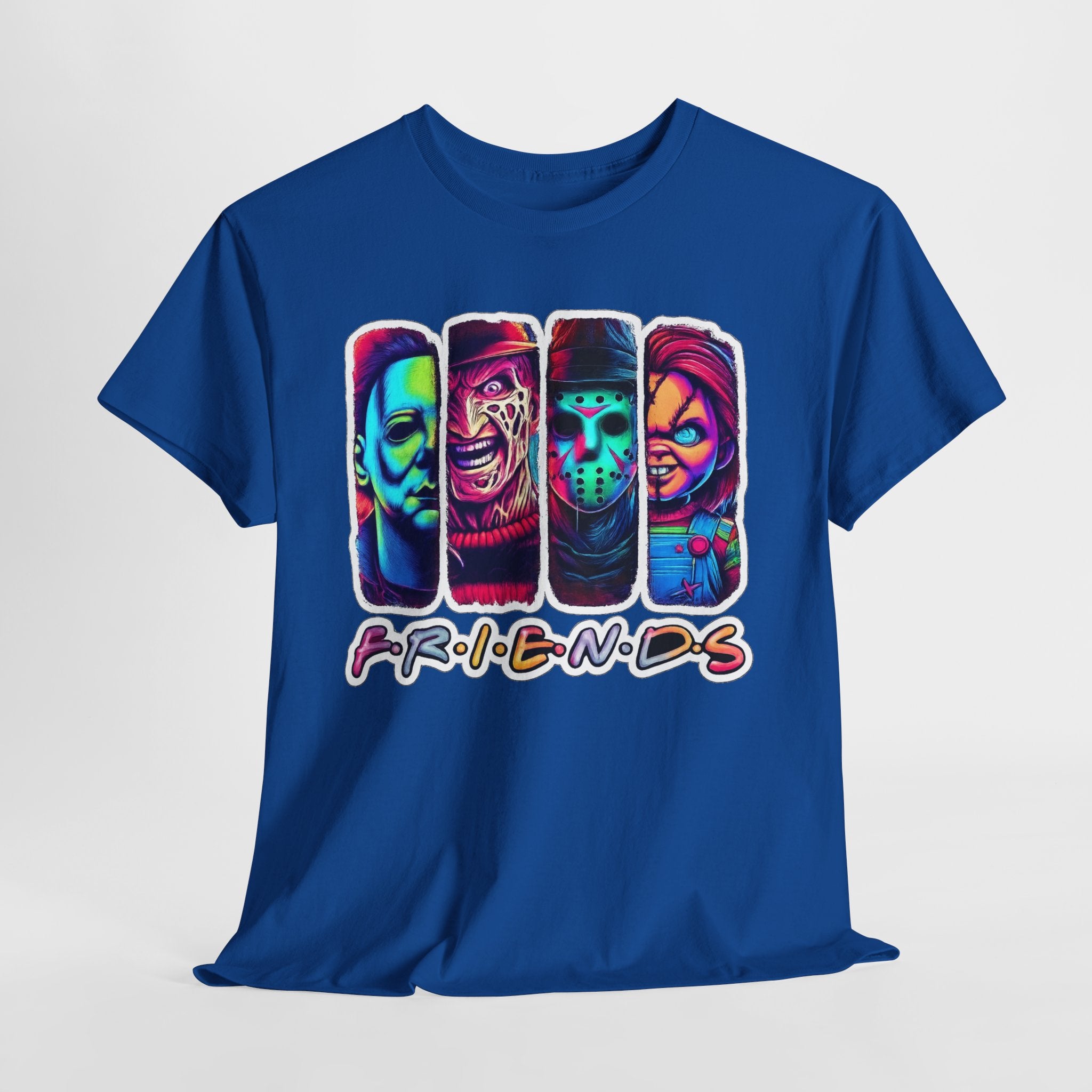 Halloween Horror Icons "Friends" T-Shirt — Neon Retro Slasher Tee