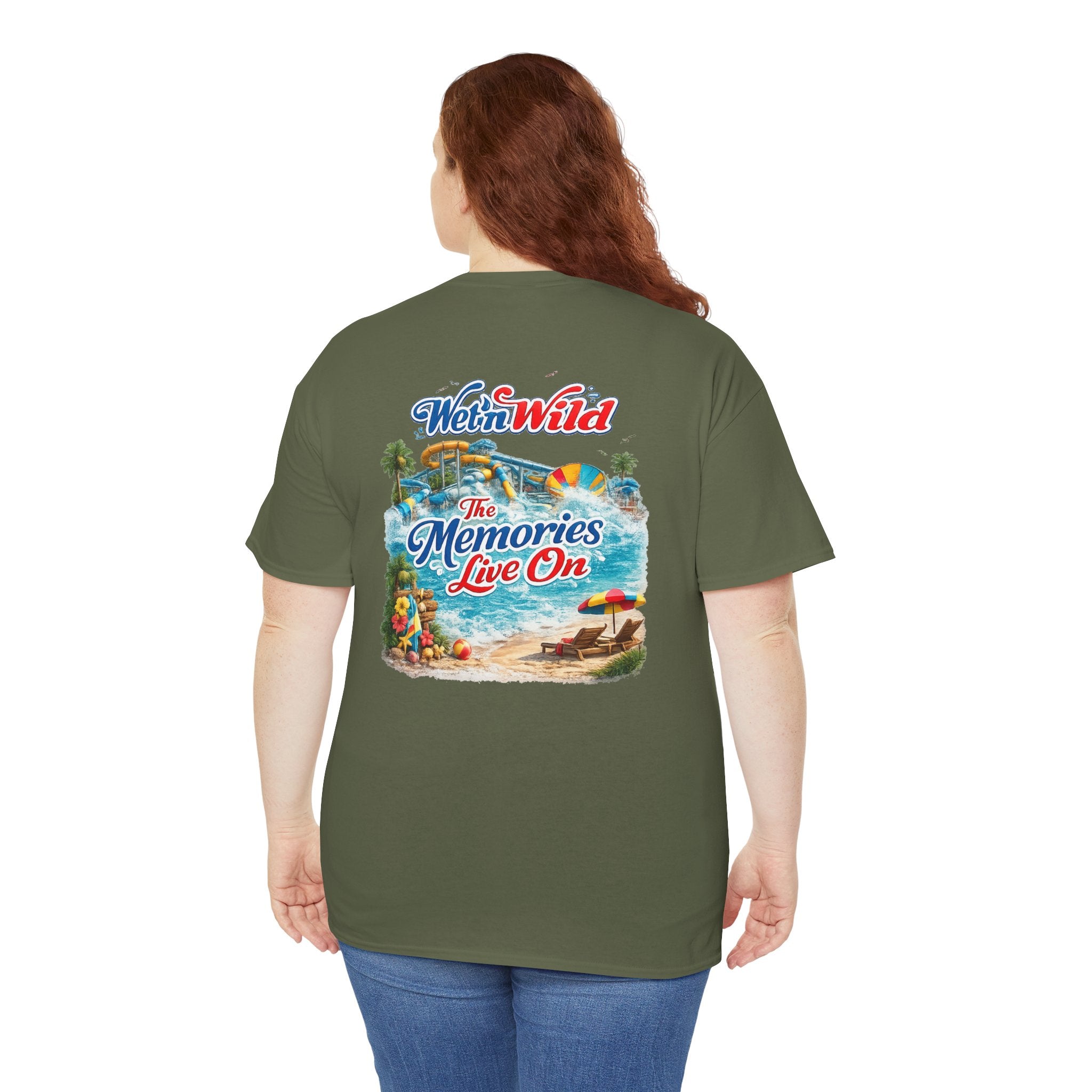 Wet'n Wild Beach Tee — "The Memories Live On" Retro Island Graphic Shirt