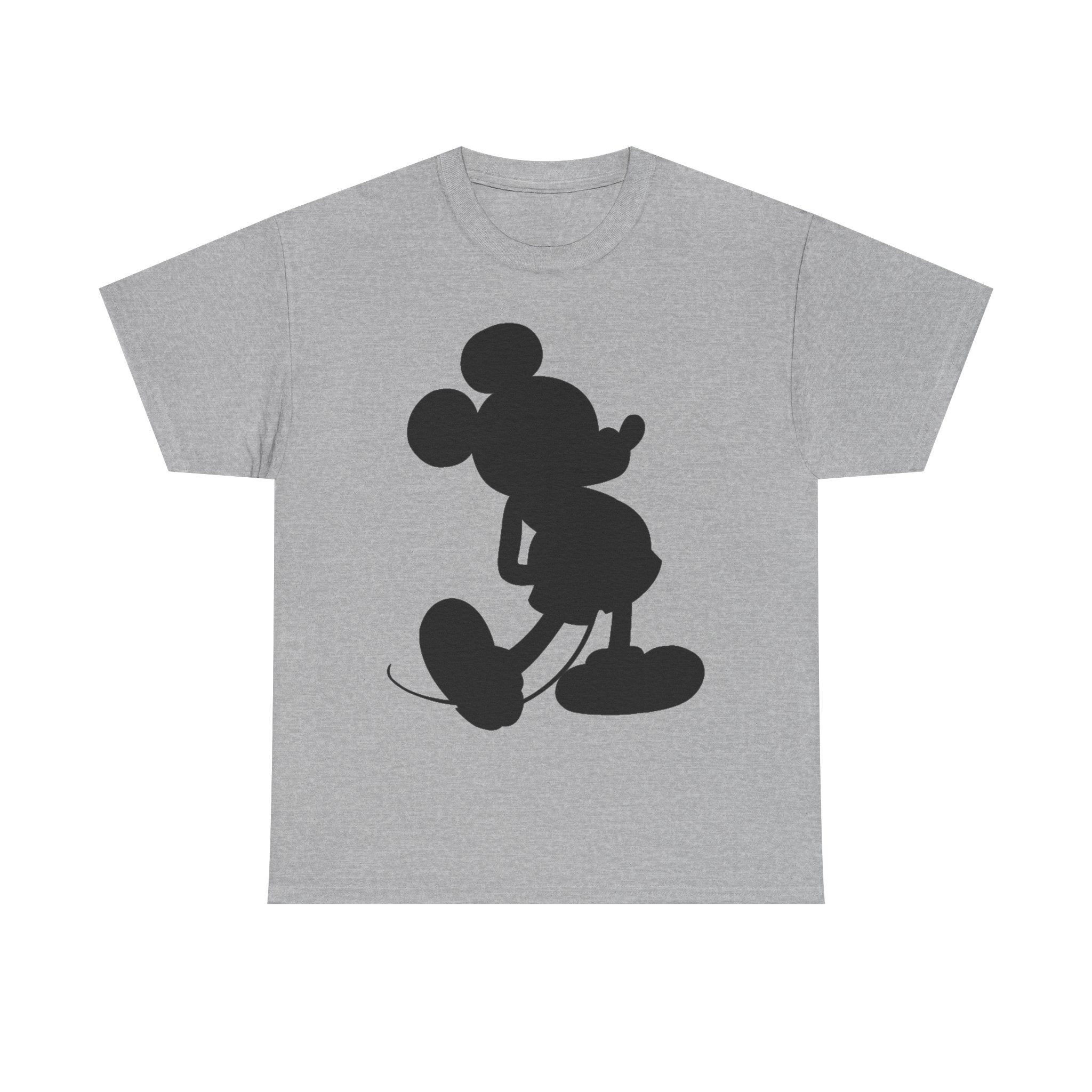 Mickey Mouse Silhouette Graphic Tee — Retro Cartoon Shadow T-Shirt