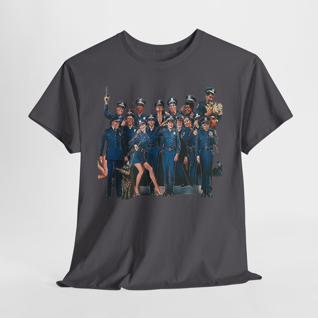 Police Academy Movie Inspired Cotton T‑Shirt — Retro Squad Photo Tee