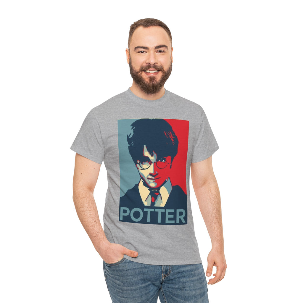 Harry Potter Inspired Vintage Wizard Portrait Cotton T‑Shirt — 'Potter' Graphic Tee