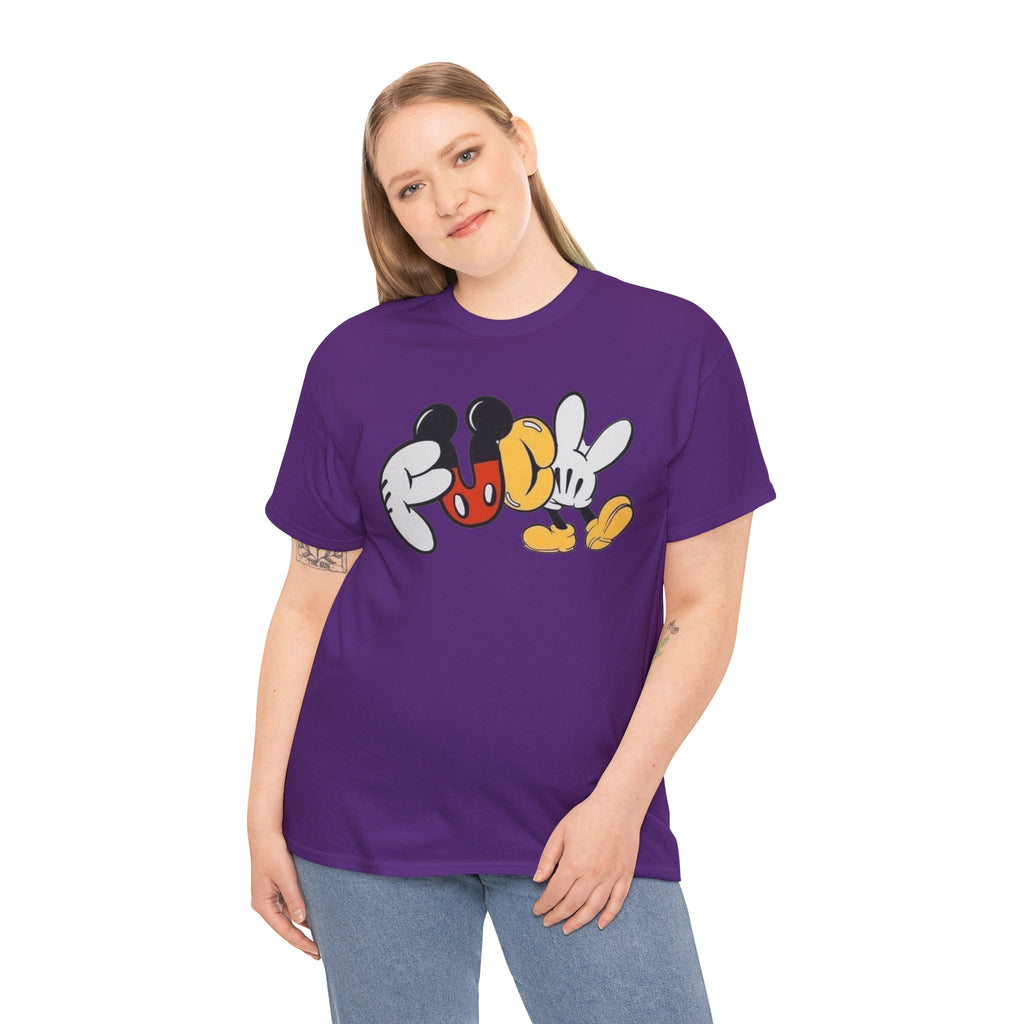F**K Disney Graphic Tee — Playful Cartoon Hands & Shoes Design