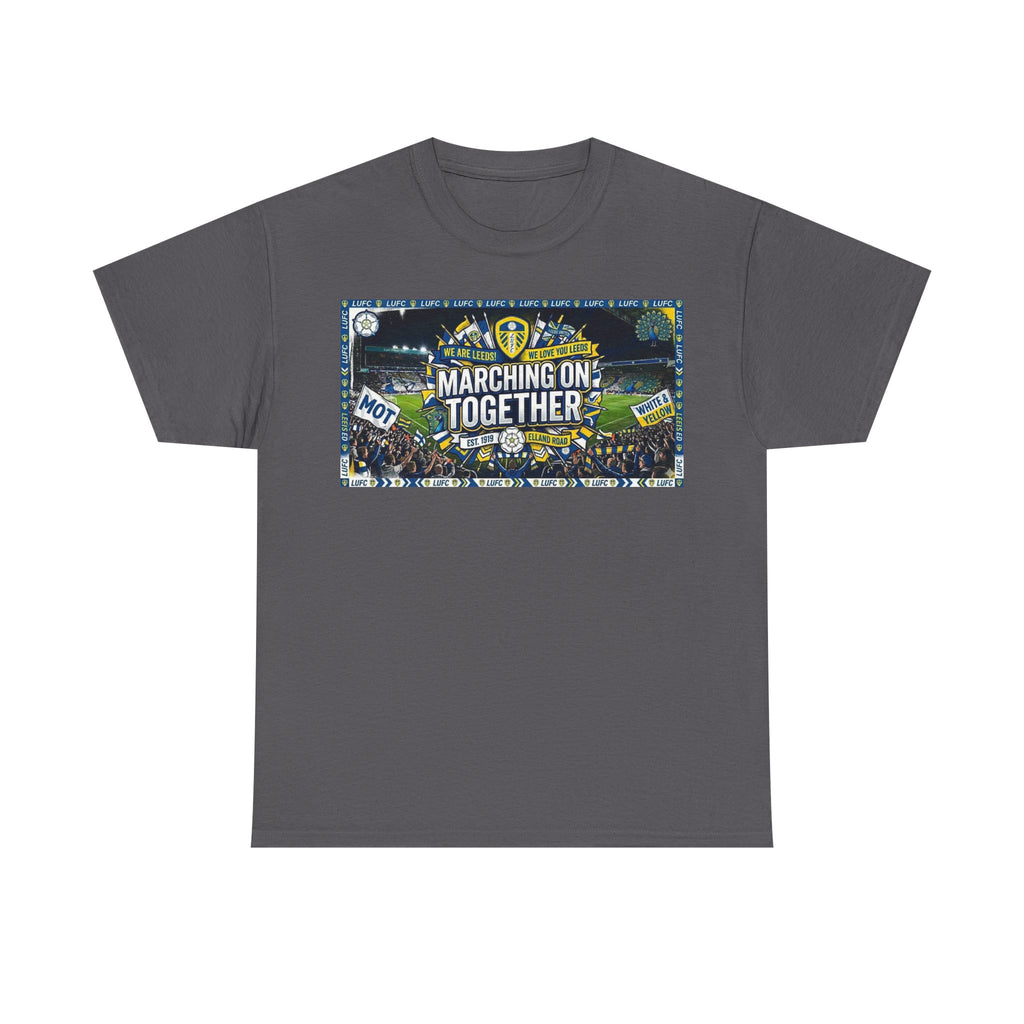 Leeds United T-Shirt — "Marching On Together" Fan Tee (Soccer Supporter Graphic)