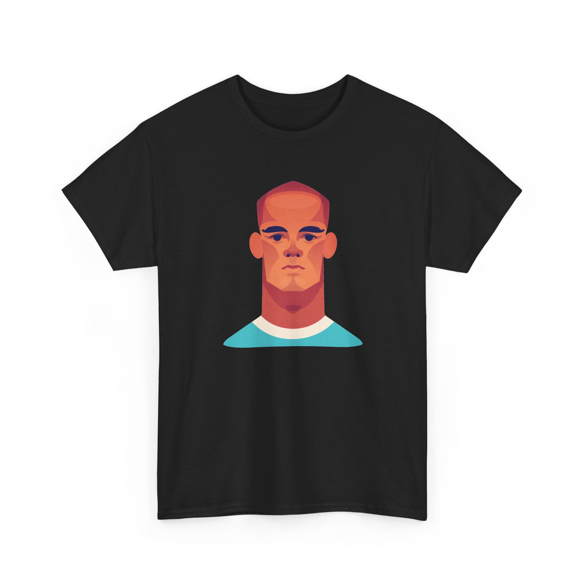 Vinny Kompany Manchester City Legend Minimalist Portrait Tee — Bold Stylized Face Graphic T-Shirt