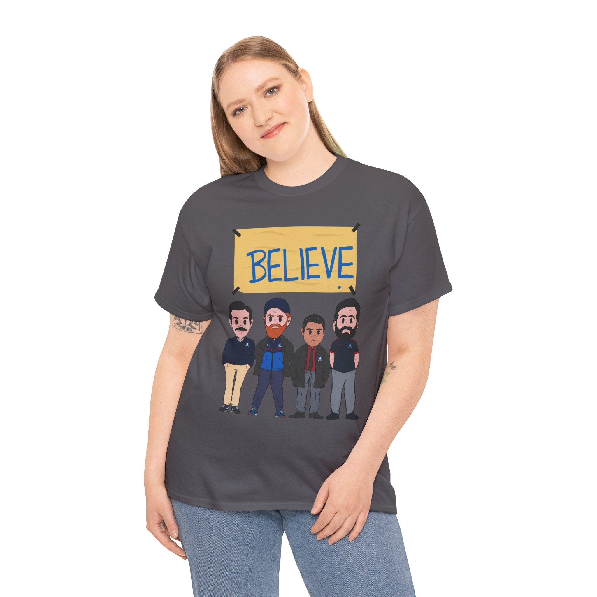 Ted Lasso Inspired Believe Cartoon Band Cotton T-Shirt