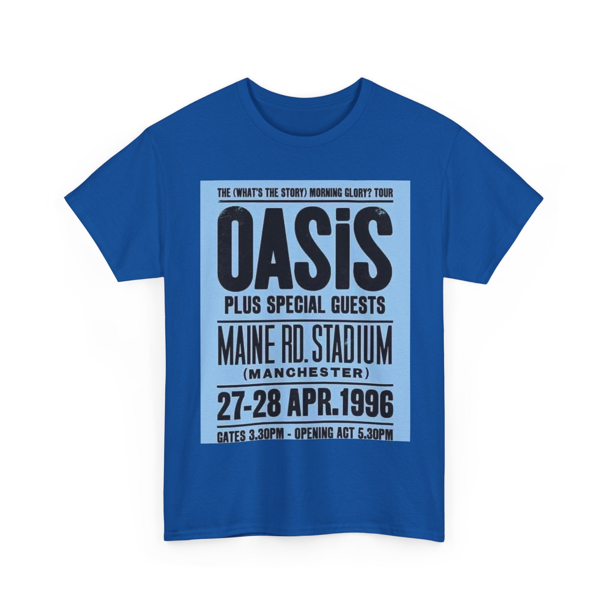 Oasis 1996 Maine Road Tour Poster T‑Shirt — Maine Rd. Stadium Concert Tee