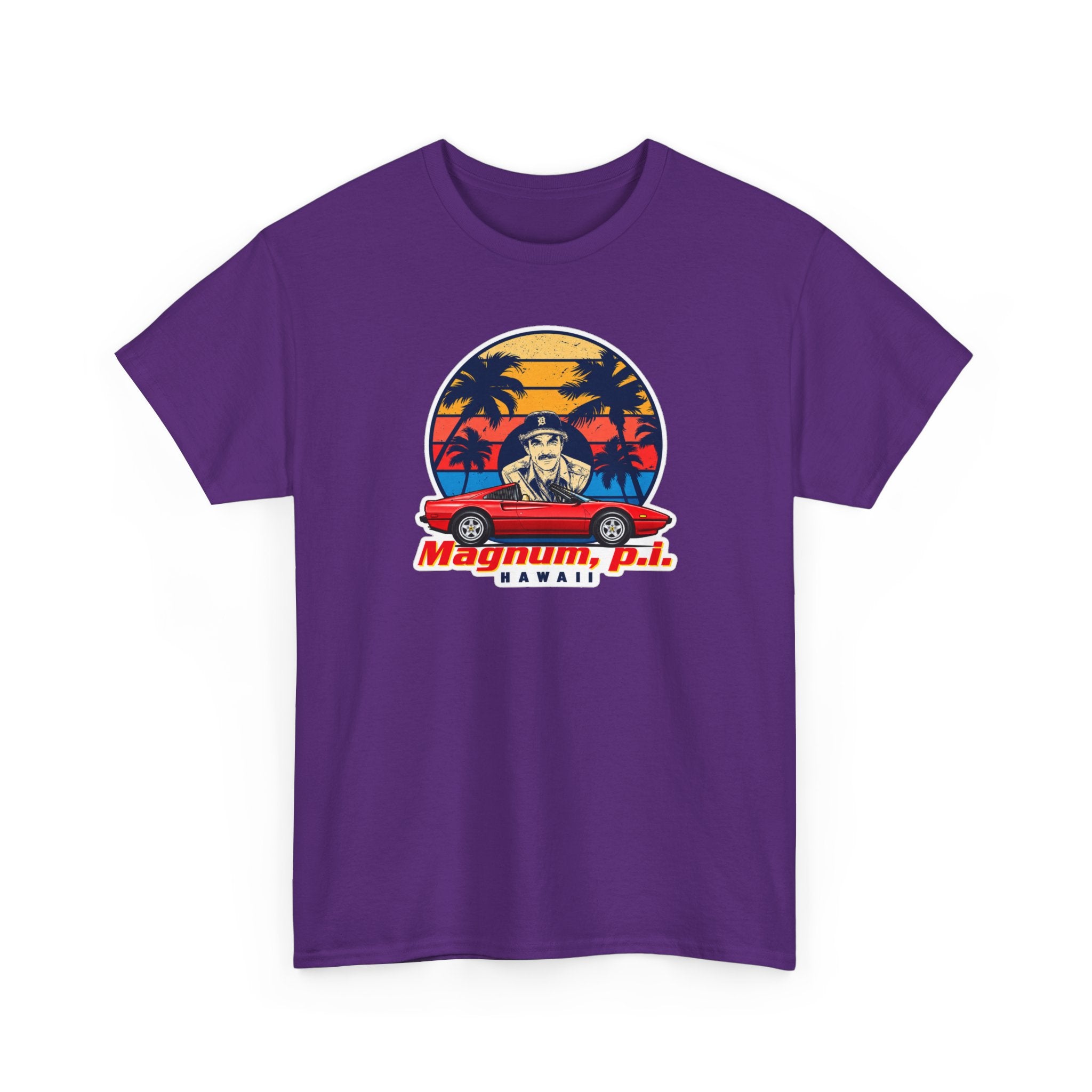 Magnum P.I. Hawaii Retro Sunset Cotton T-Shirt / Tee