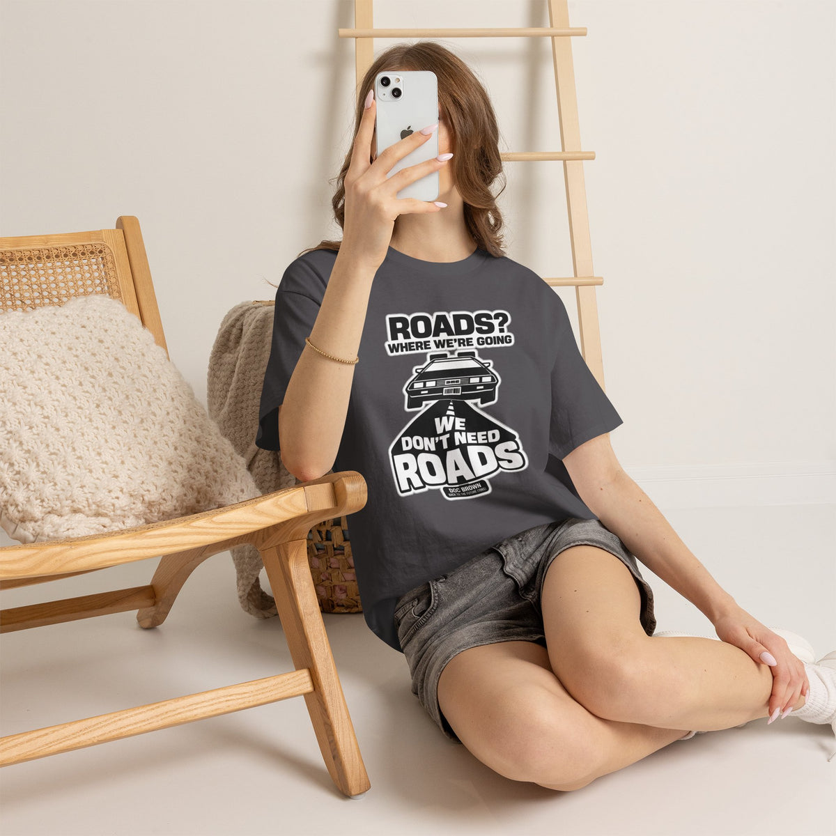 Roads? Where We’re Going We Don’t Need Roads Cotton T-Shirt