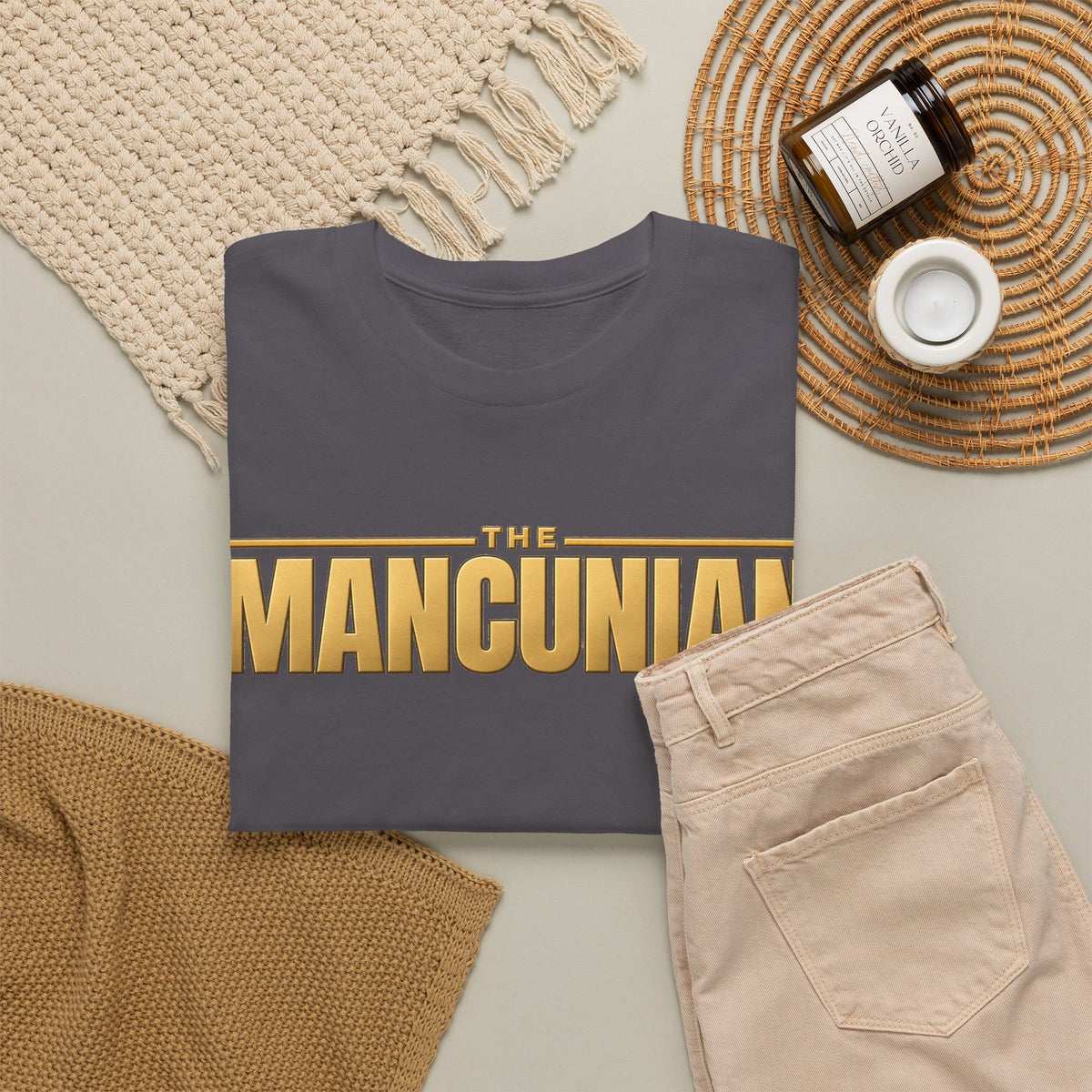 Mancunian Gold Logo Cotton T‑Shirt