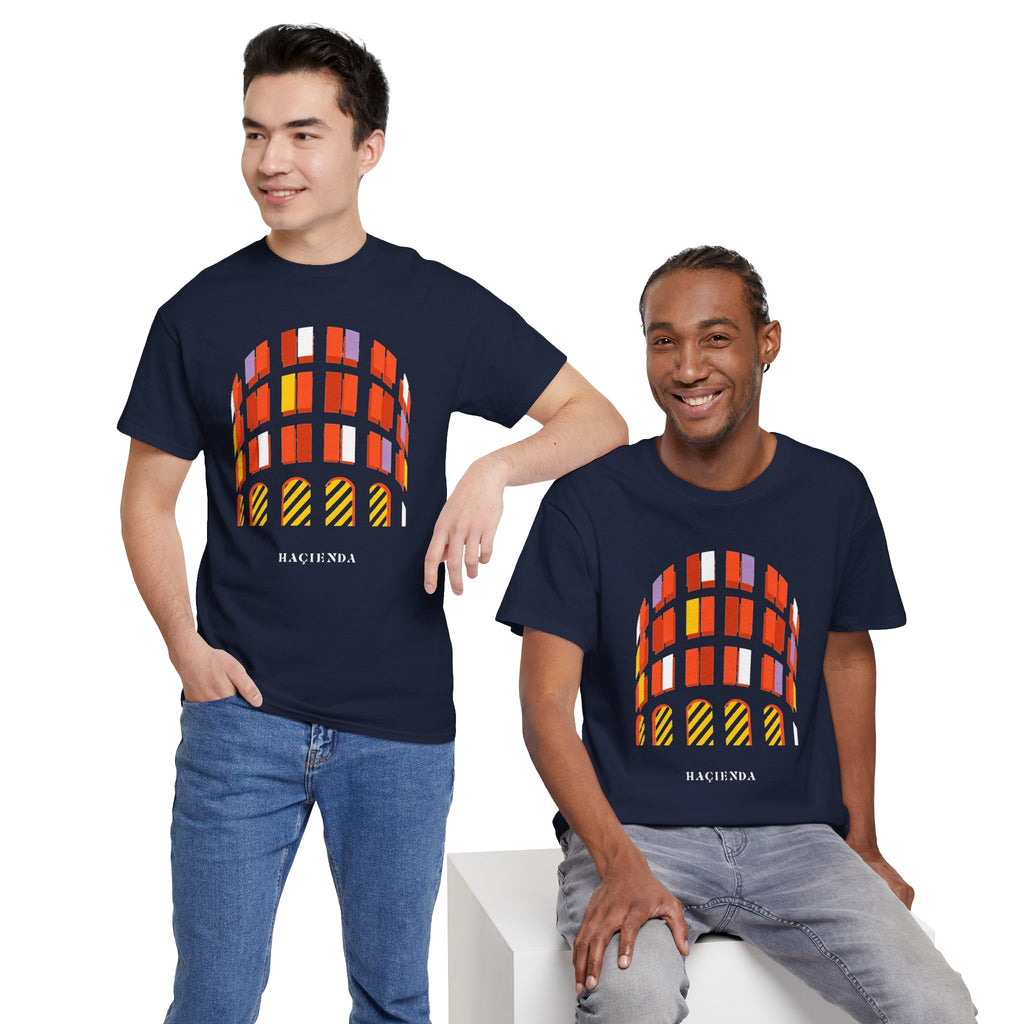 Hacienda Arch Graphic Cotton T-Shirt Tee — Retro Sunset Window Illustration